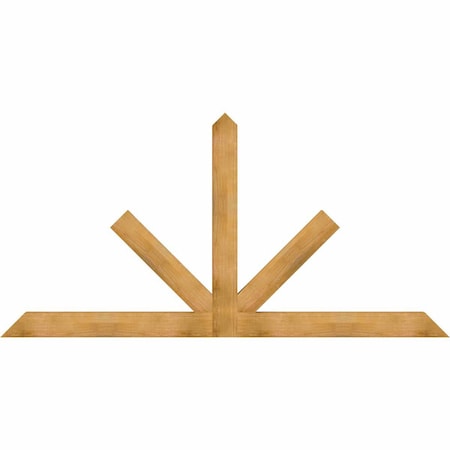 Ekena Millwork Saratoga Rough Sawn Timber Gable Bracket, Western Red Cedar, 108"W x 54"H x 4"D x 6"F, 12/12 Pitch GBW108X54X0406SAR00RWR